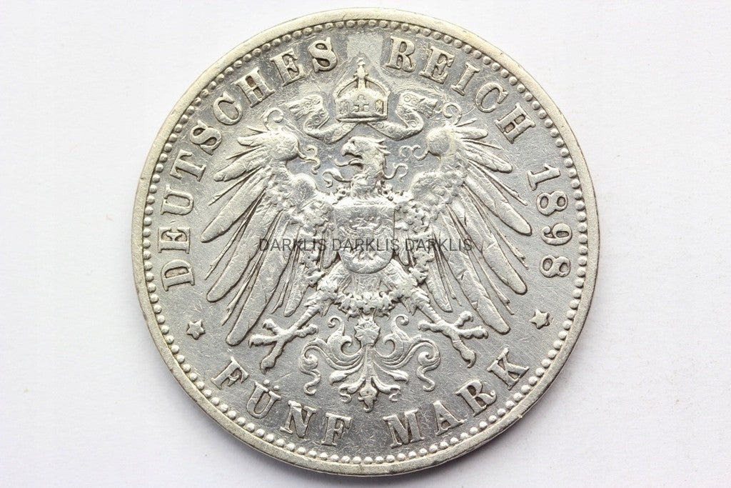 5 MAREK KAISERREICH WIRTEMBERGIA 1898 WILHELM STAN