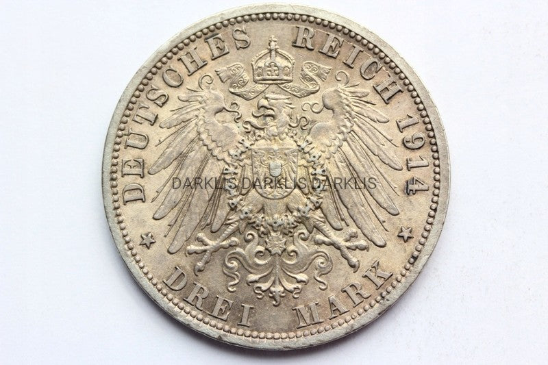 3 MARKI KAISERREICH PRUSY 1914 - WILHELM II STAN!!