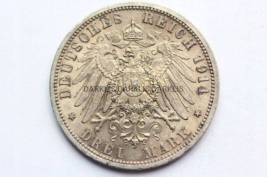 3 MARKI KAISERREICH PRUSY 1914 - WILHELM II STAN!!