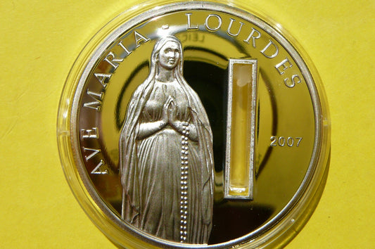 5$ PALAU 2007 MATKA AVE MARYIA LOURDES Ag 999 +CER
