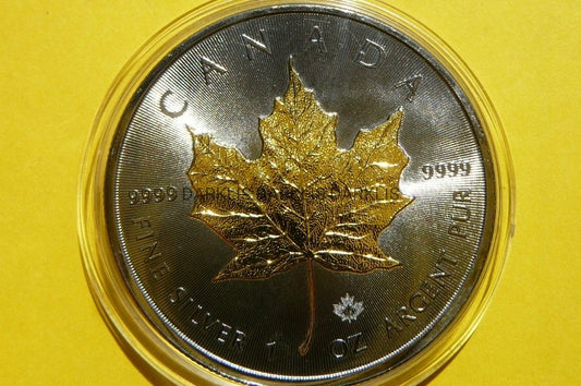 5$ KANADA 2016 MAPLE LEAF LIŚĆ Ag/Au 999 Oz RUTHE.