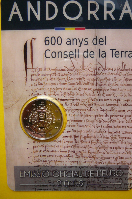2 EURO ANDORA 2019 RADA ŚWIATOWA 600 LECIE - UNC