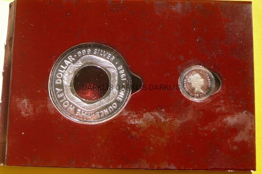 SET X2 1$ AUSTRALIA 1988 WĄŻ THE HOLEY DOLLAR Ag99