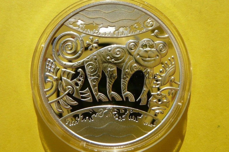 5HRYWNY UKRAINA 2016-ROK MAŁPA ZODIAK RZADKA-Ag925