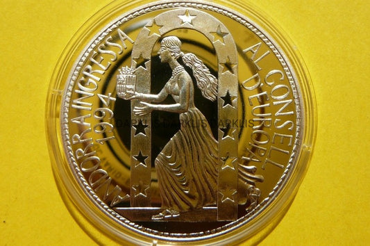 *10 DINAR ANDORA WSTĄPIENIE DO RADY EUROPY Ag 925