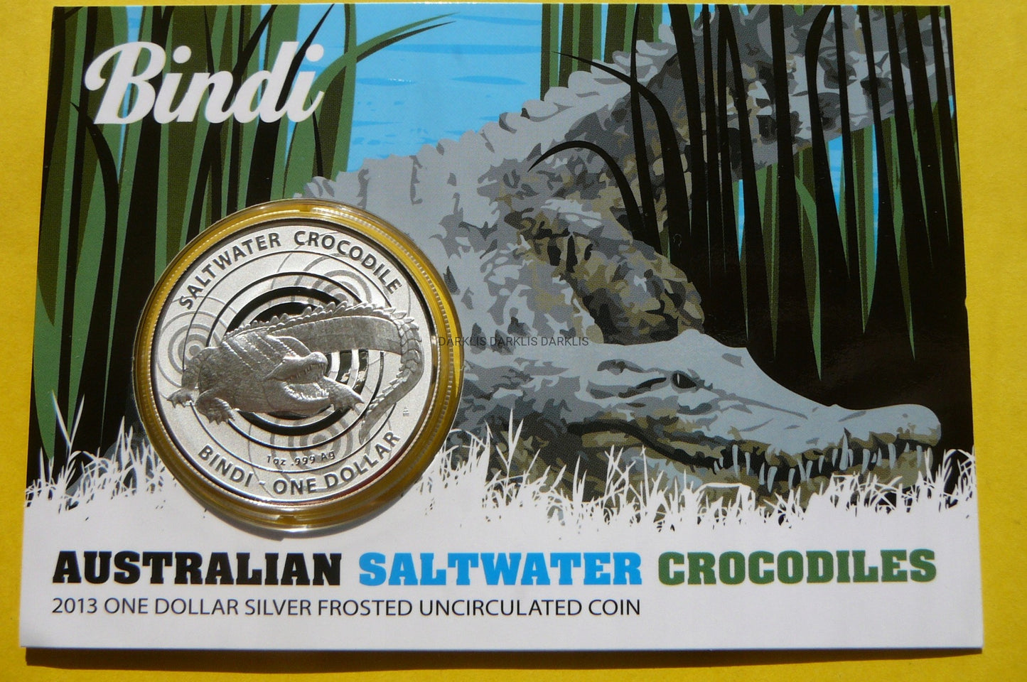 1$ AUSTRALIA 2013 KROKODYL BINDI Ag 999 Oz LIMIT