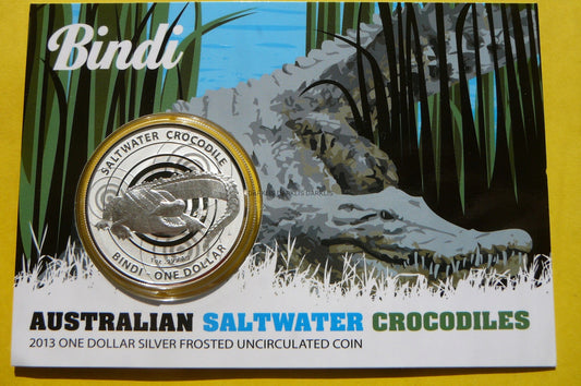 1$ AUSTRALIA 2013 KROKODYL BINDI Ag 999 Oz LIMIT