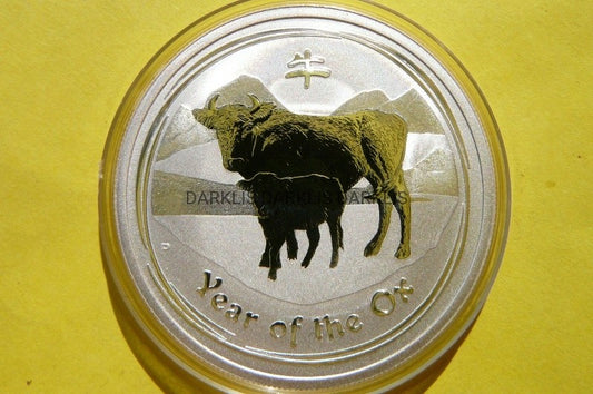 1$ AUSTRALIA 2009 ROK WOŁA OX LUNAR SREBRO 999 Oz