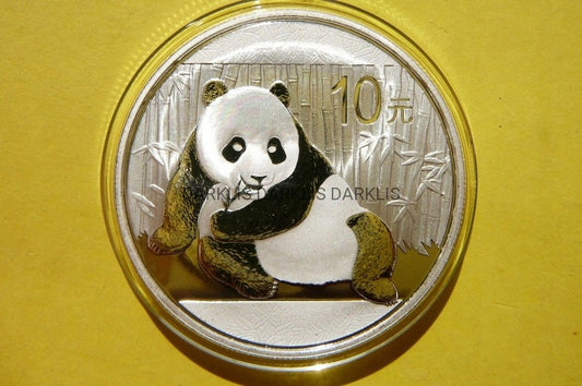 10 YUAN CHINY 2015 PANDA WIELKA SREBRO 999 UNCJA