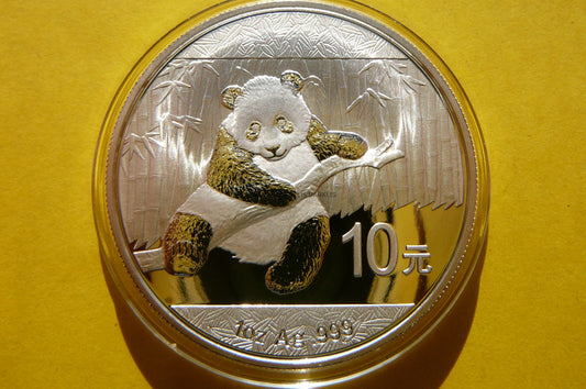10 YUAN CHINY 2014 PANDA WIELKA SREBRO 999 UNCJA