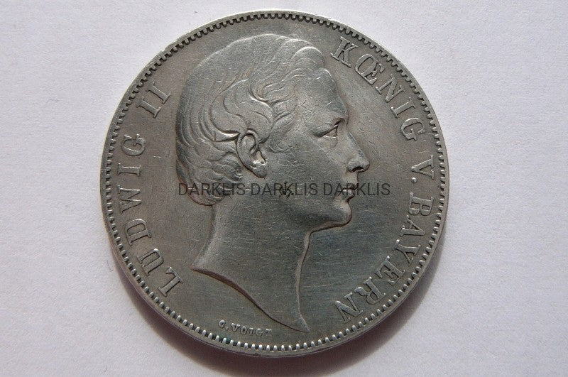 TALAR KAISERREICH BAWARIA 1867 LUDWIG II ST 2-/3+