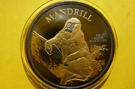 500 FR KAMERUN 2021 MAŁPA MANDRILL Ag/Au 99 RUTHEN