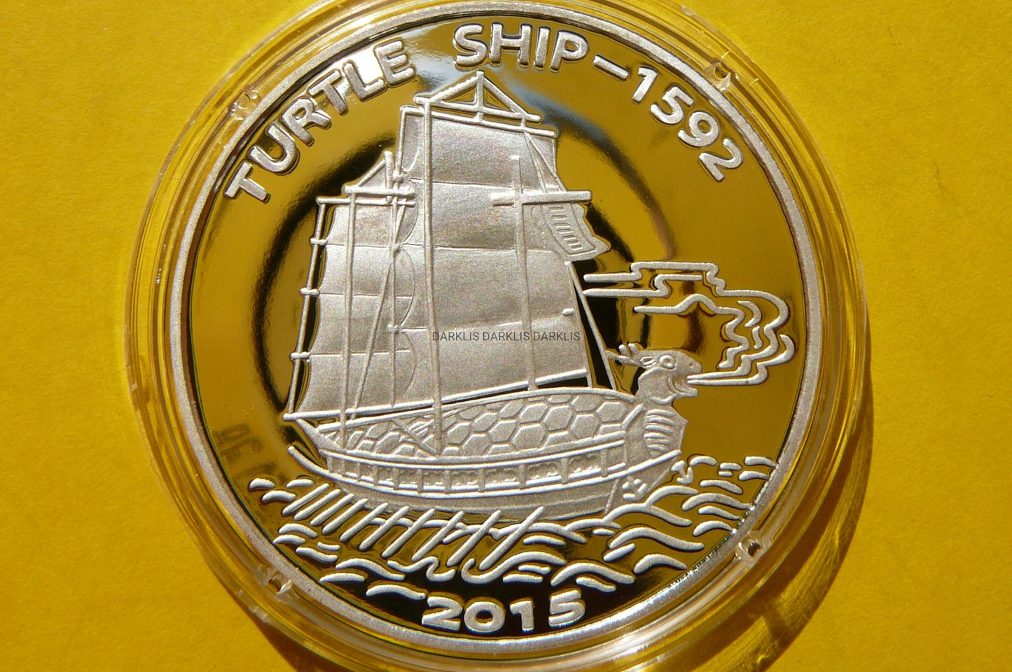 5 WON KOREA 2015 ŻAGLOWIEC TURLE SHIP SREBRO 999