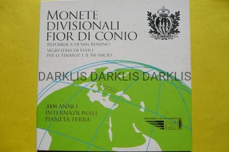 EURO +5 EURO SREBRO SAN MARINO 2008 PLANETA ZIEMIA