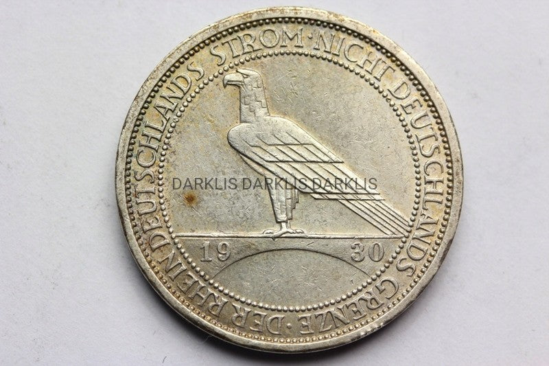 3 REICHSMARK WEIMAR 1930-J- ORZEŁ NADRENIA STROM