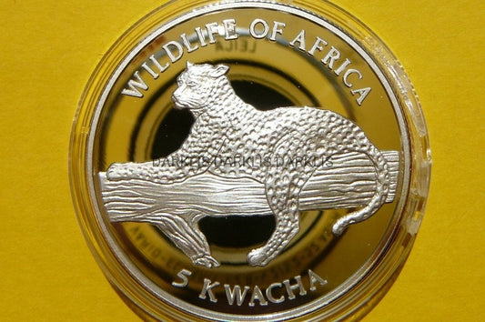 5 KWACHA MALAWI LEOPARD PLAMISTY AFRYKA SREBRO 925