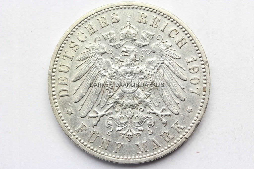 5 MAREK KAISERREICH SAKSONIA 1907 FRYDERYK AUGUST