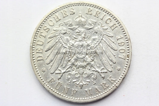 5 MAREK KAISERREICH SAKSONIA 1907 FRYDERYK AUGUST