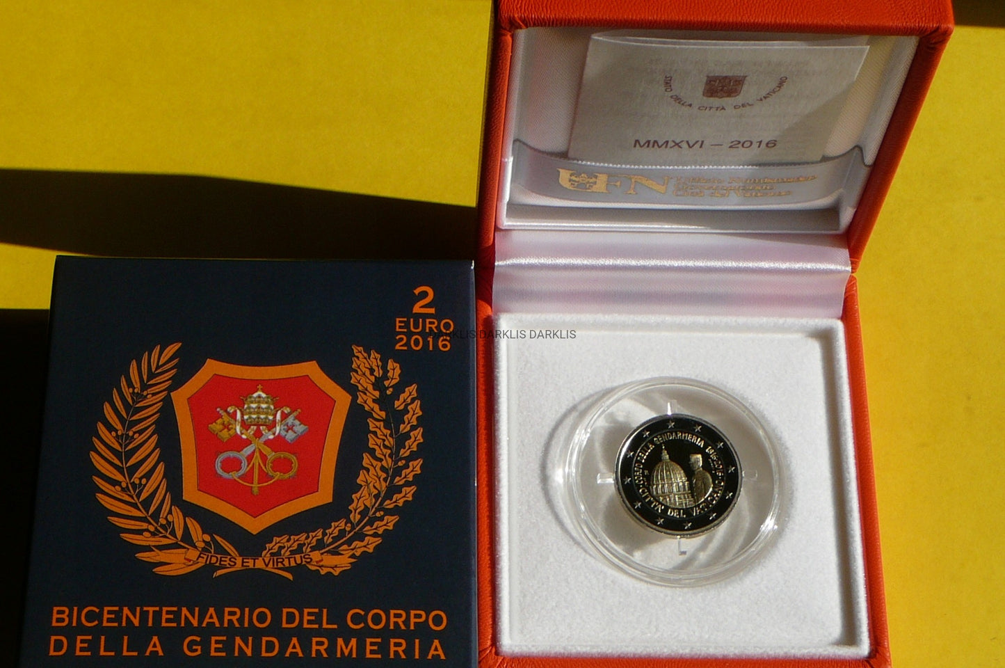 2 EURO WATYKAN 2016 KORPUS ŻANDARMERII WATYKAN PROOF