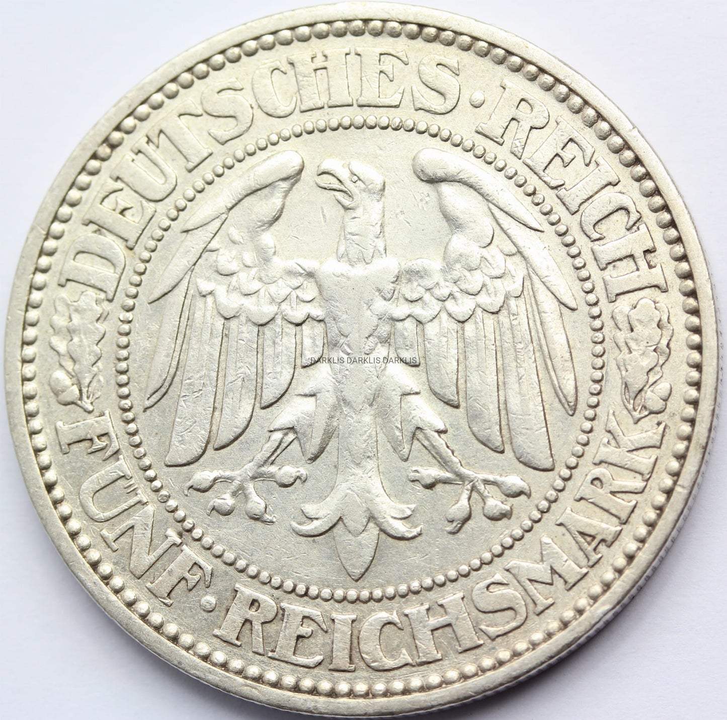 5 REICHSMARK WEIMAR 1927 J DĄB RZADKA SUPER STAN