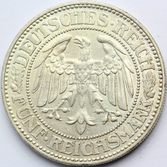 5 REICHSMARK WEIMAR 1928 A DĄB RZADKA SUPER STAN N.1