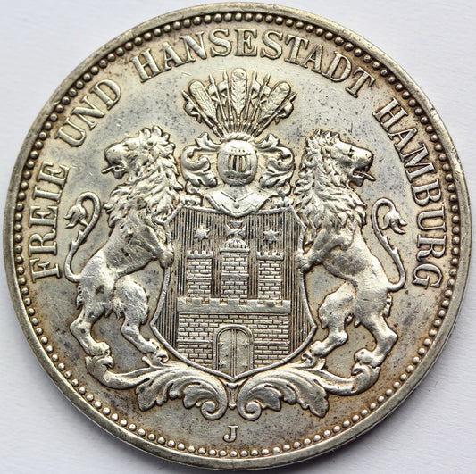 3 MARKI KAISERREICH HAMBURG 1913 ORYGINAŁ RZADKA Nr84