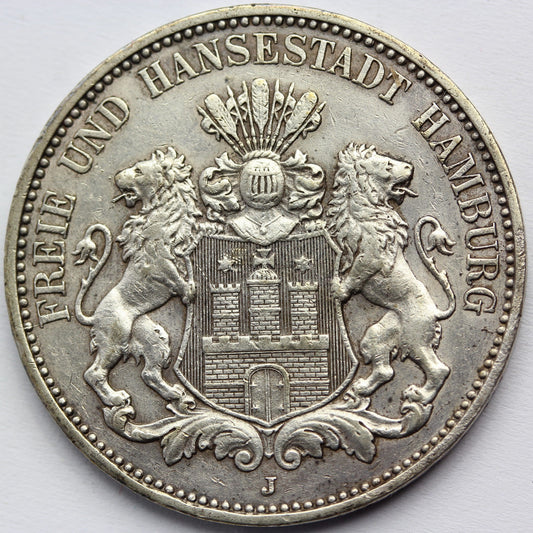 3 MARKI KAISERREICH HAMBURG 1909 ORYGINAŁ RZADKA Nr82