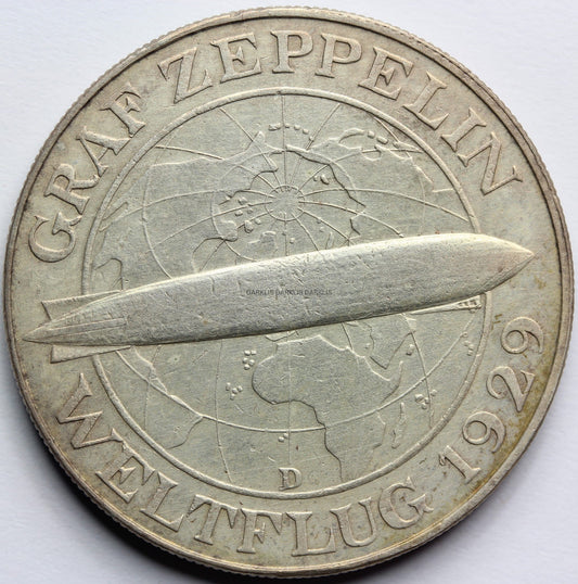 5 REICHSMAREK NIEMCY 1930 D STEROWIEC ZEPPELIN Nr.2
