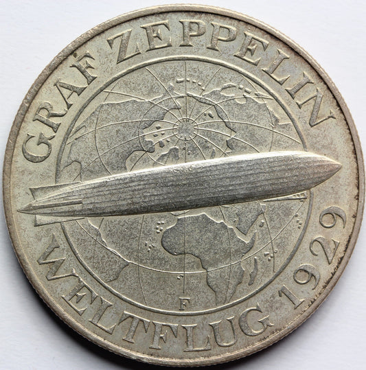 5 REICHSMAREK NIEMCY 1930 F STEROWIEC ZEPPELIN Nr.4