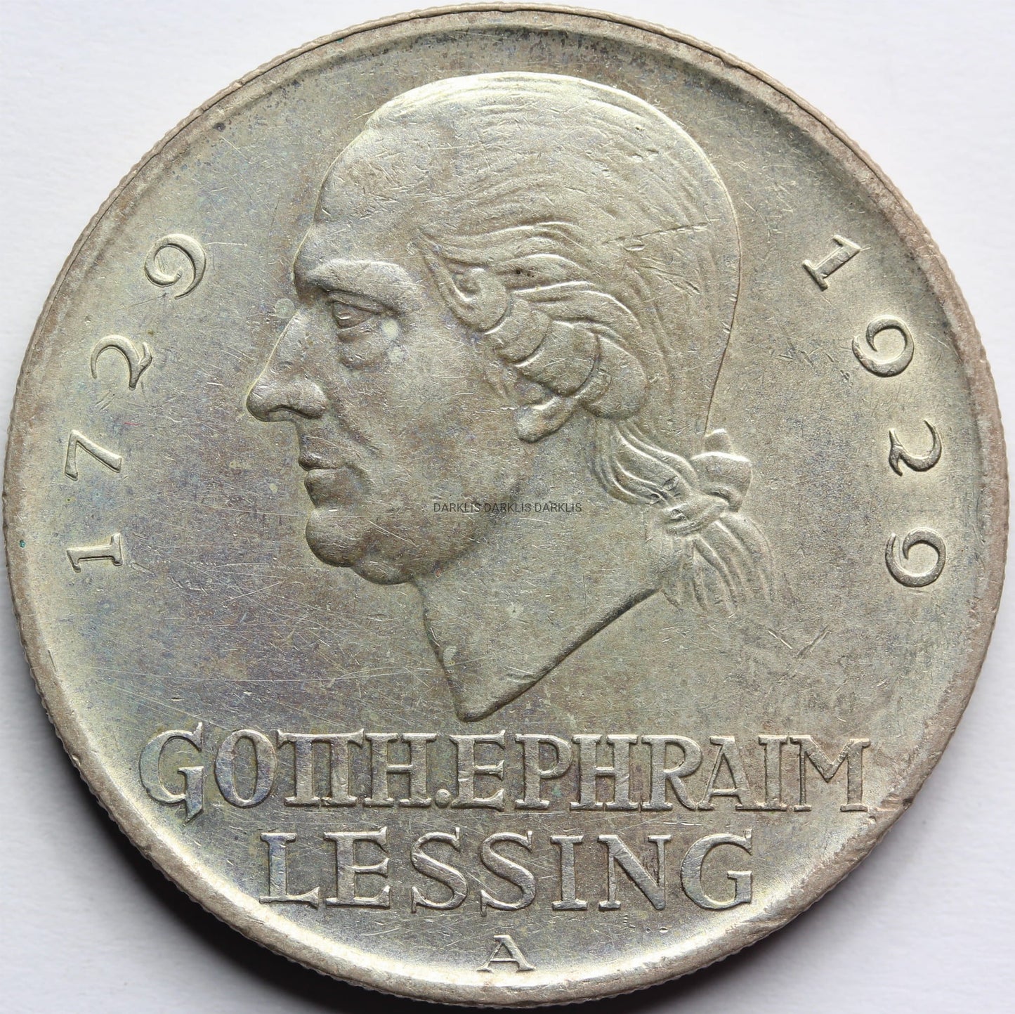 5 REICHSMARK WEIMAR 1929 A GOTTHOLD LESSING RZADKA Nr.1