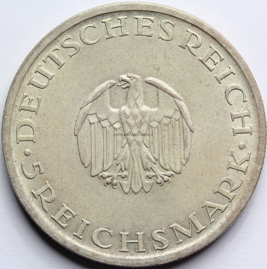5 REICHSMARK WEIMAR 1929 A GOTTHOLD LESSING RZADKA Nr.1
