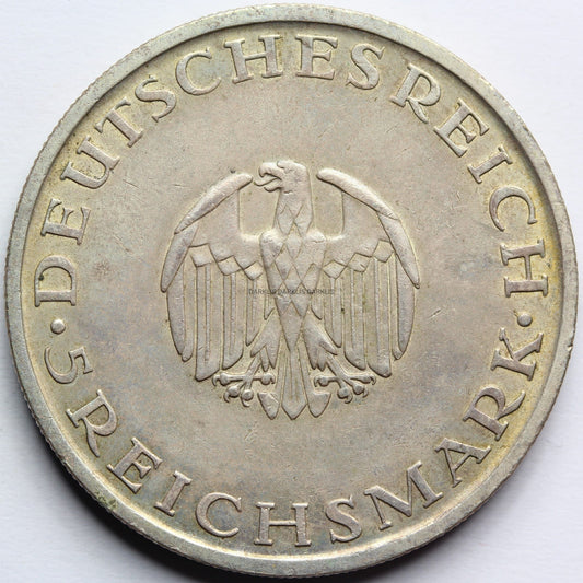 5 REICHSMARK WEIMAR 1929 E GOTTHOLD LESSING RZADKA Nr.3
