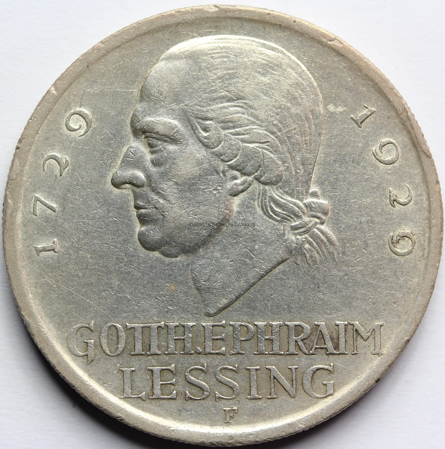 5 REICHSMARK WEIMAR 1929 F GOTTHOLD LESSING RZADKA Nr.4