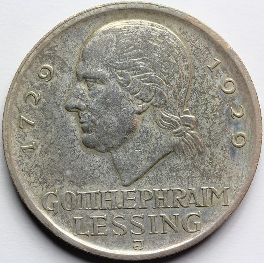 5 REICHSMARK WEIMAR 1929 J GOTTHOLD LESSING RZADKA Nr.6