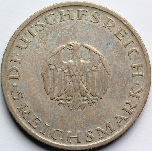 5 REICHSMARK WEIMAR 1929 J GOTTHOLD LESSING RZADKA Nr.6