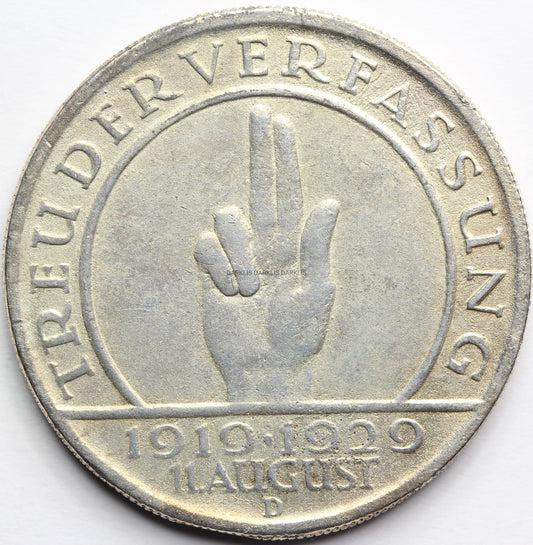 5 MAREK WEIMAR 1929 D HINDENBURG KONSTYTUCJA Nr.2