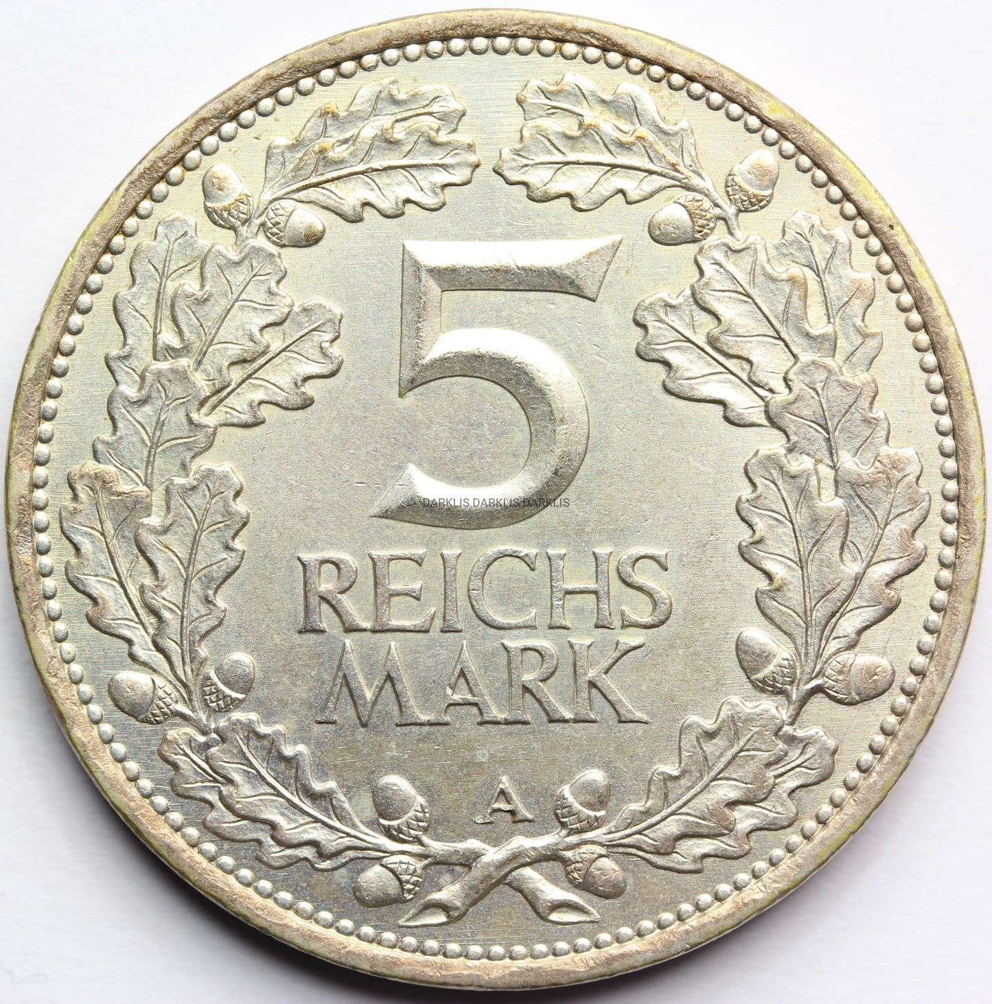 5 REICHSMARK WEIMAR NIEMCY 1925 A 100 LAT NADRENII Nr.1
