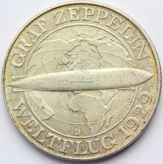 3 REICHSMARKI WEIMAR NIEMCY 1930 D GRAF ZEPPELIN Nr.17