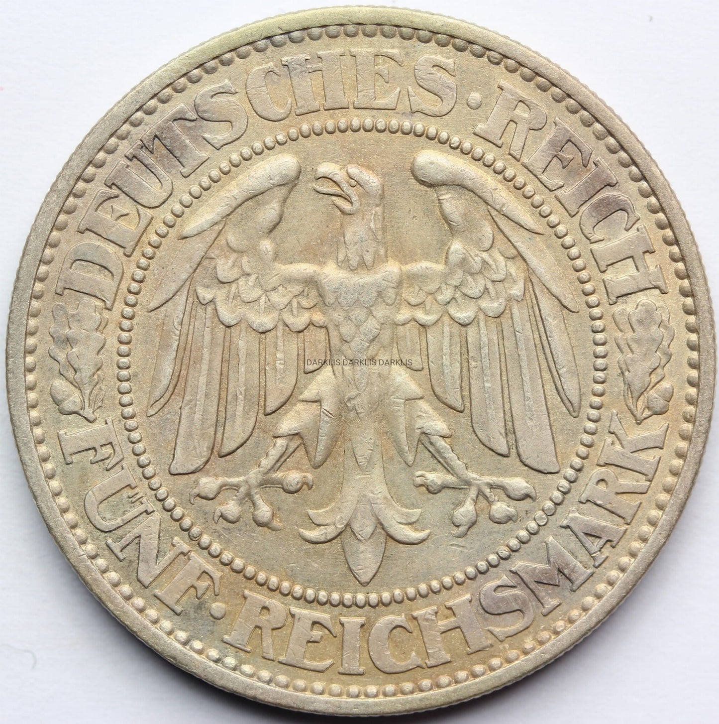 5 REICHSMARK WEIMAR 1928 A DĄB RZADKA SUPER STAN Nr.5