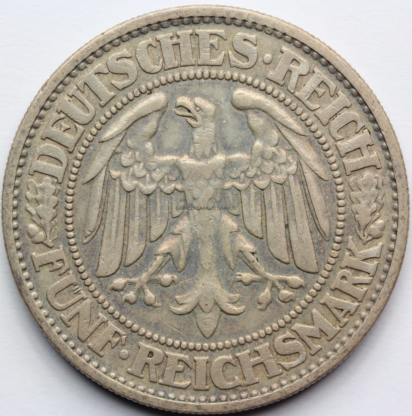 5 REICHSMARK WEIMAR 1929 D DĄB RZADKA SUPER STAN Nr.4