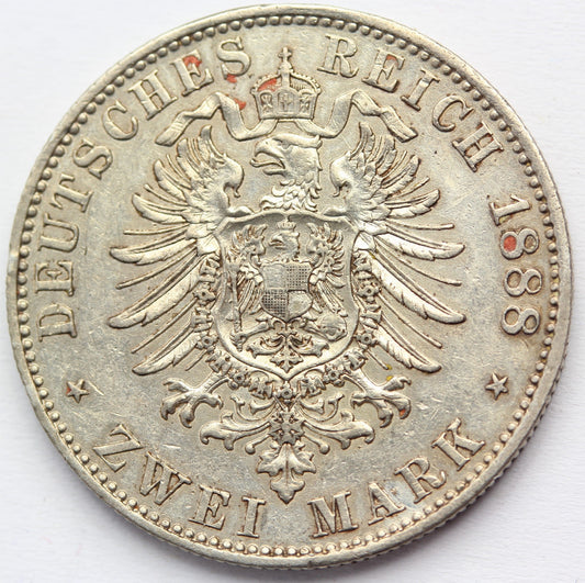 2 MARKI KAISERREICH PRUSY 1888 FRYDERYK STAN 2 Nr.16