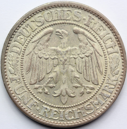 5 REICHSMARK WEIMAR 1931 A DĄB RZADKA SUPER STAN Nr.3