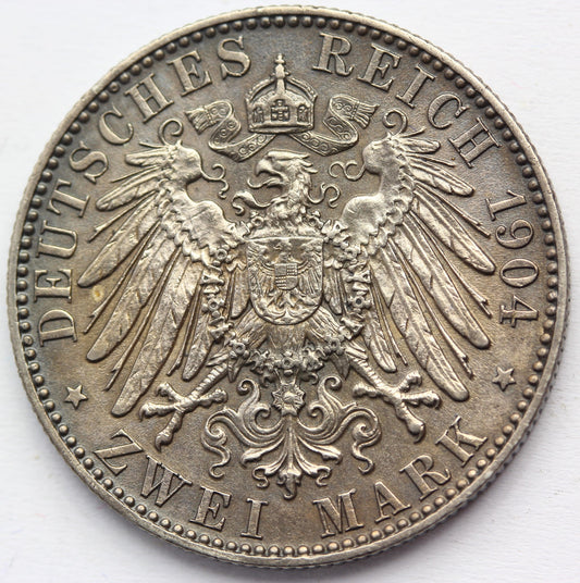 2 MARKI KAISERREICH SAKSONIA 1904 GEORG POŚMIERTNA Nr.8