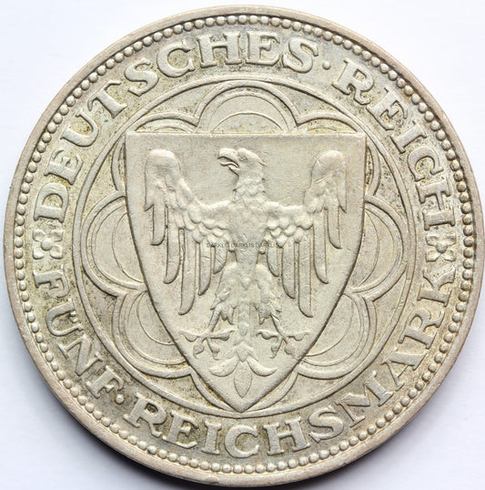 5 REICHSMARK WEIMAR 1927 100-LECIE BREMERHAVEN Nr.6
