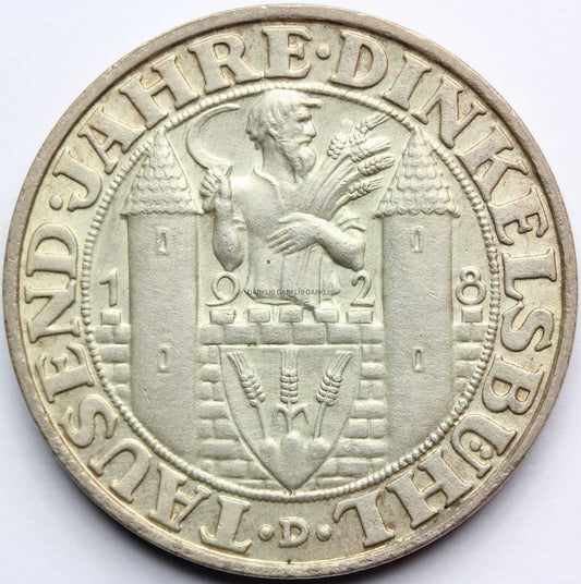 3 REICHSMARK WEIMAR 1928 100-LECIE DINKELSBUHL RZADKA