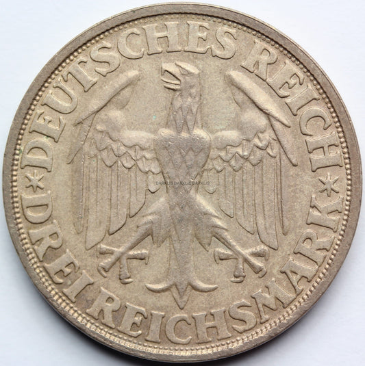 3 REICHSMARK WEIMAR 1928 100-LECIE DINKELSBUHL RZADKA