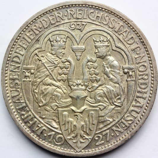 3 REICHSMARK WEIMAR 1927 1000 LAT NORDHAUSEN RZADKA Nr5