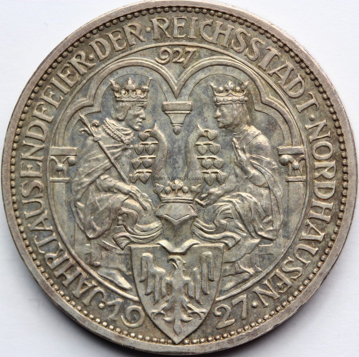 3 REICHSMARK WEIMAR 1927 1000 LAT NORDHAUSEN PROOF