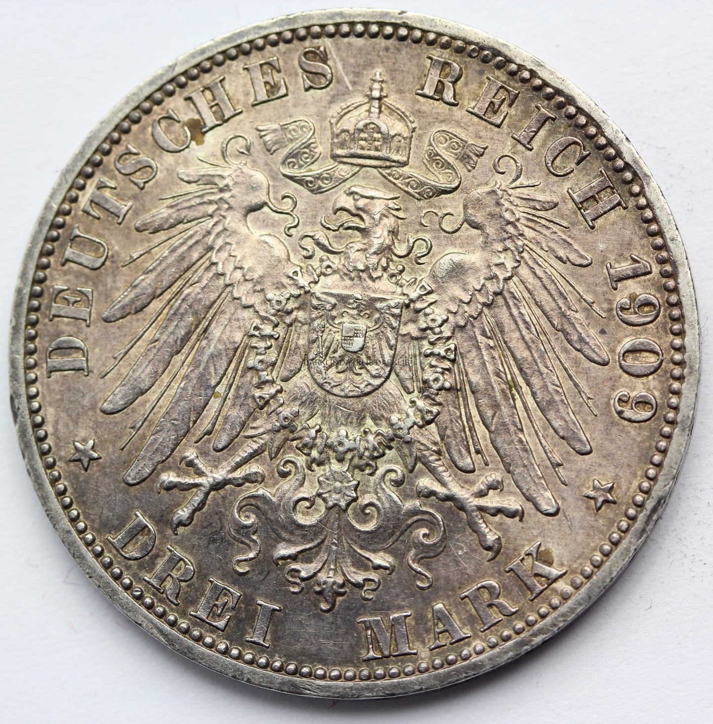 3 MARKI KAISERREICH PRUSY 1909 WILHELM II ORYGINAŁ Nr.5
