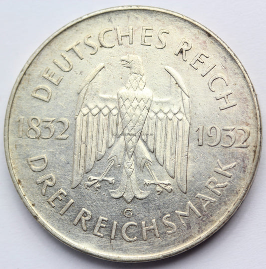3 MARKI WEIMAR NIEMCY 1932 G GOETHE SUPER STAN Nr.25